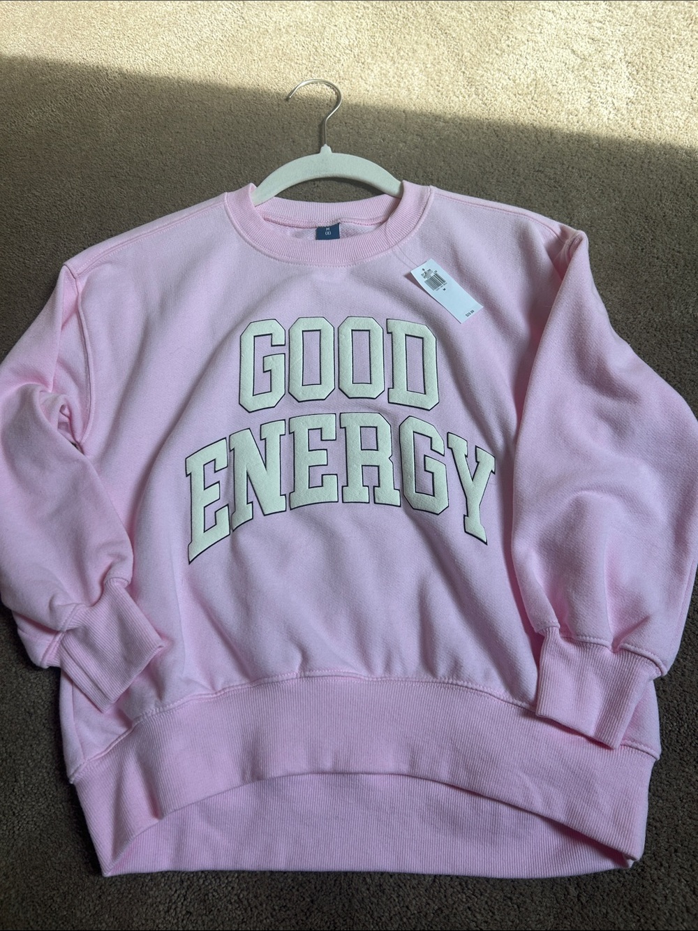 NWT Old Navy Good Energy Pink Graphic Sweatshirt size 8 (kids)